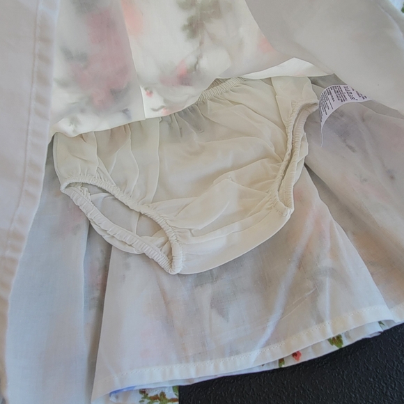 Janie and Jack Flower Dress Cotton Pink Floral Rose Flared Dress Girls 12/18 M - Picture 9 of 10